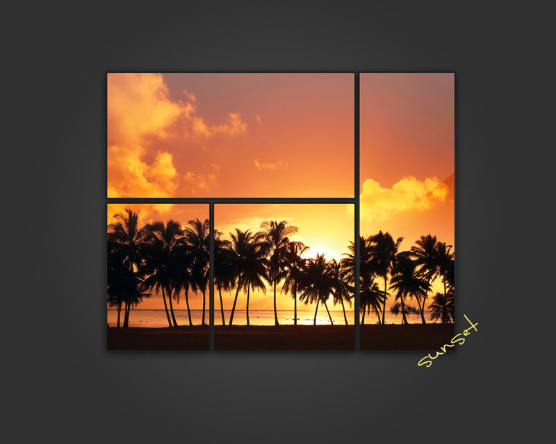 Sunset with palm trees