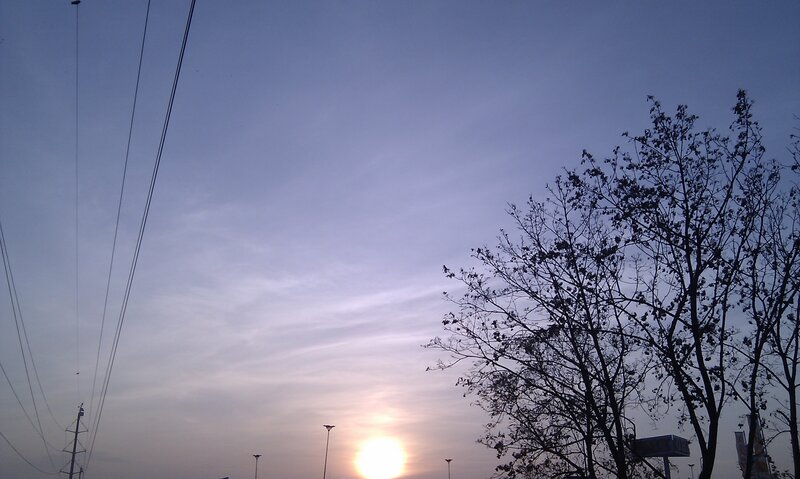Sunset with power lines