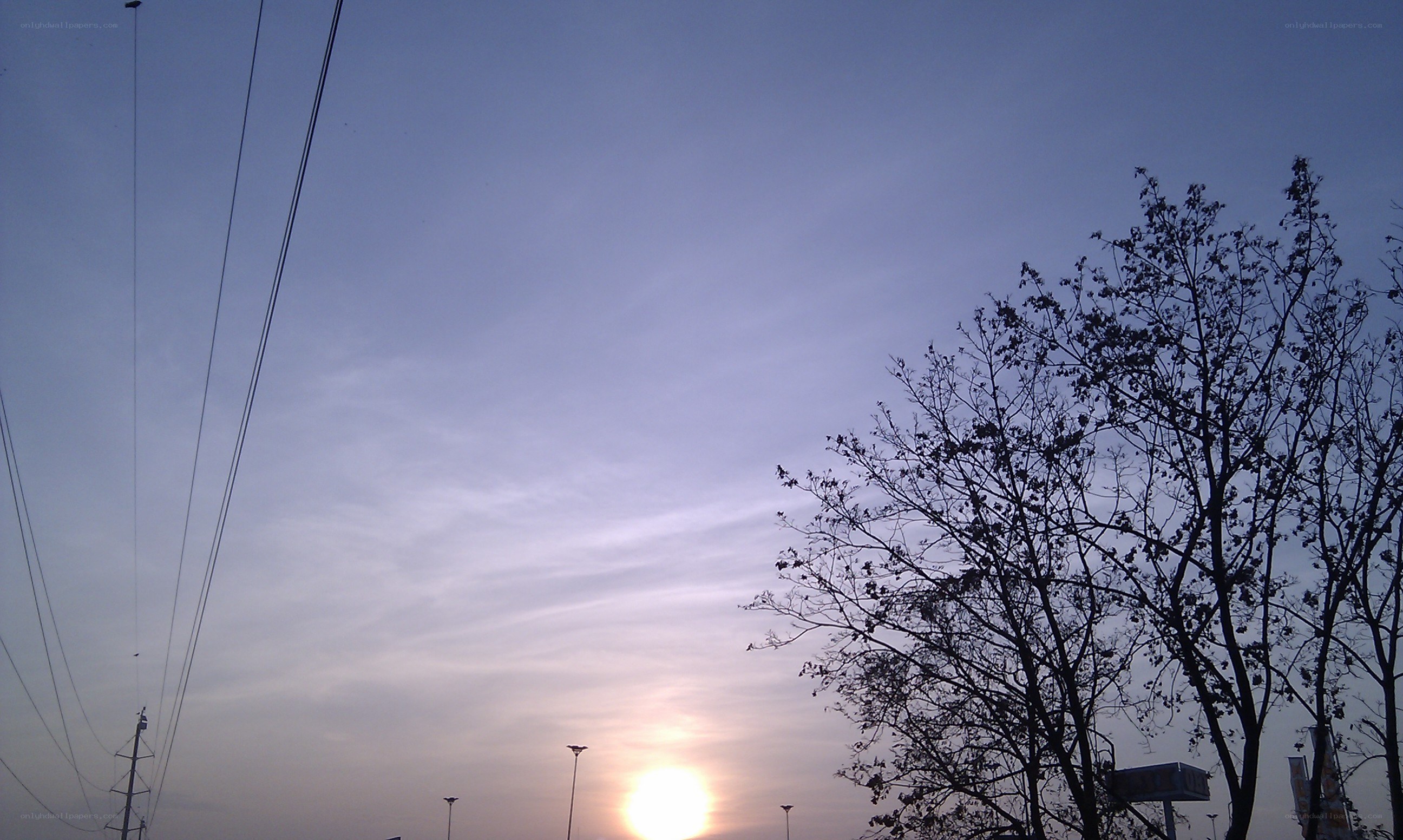 Sunset with power lines