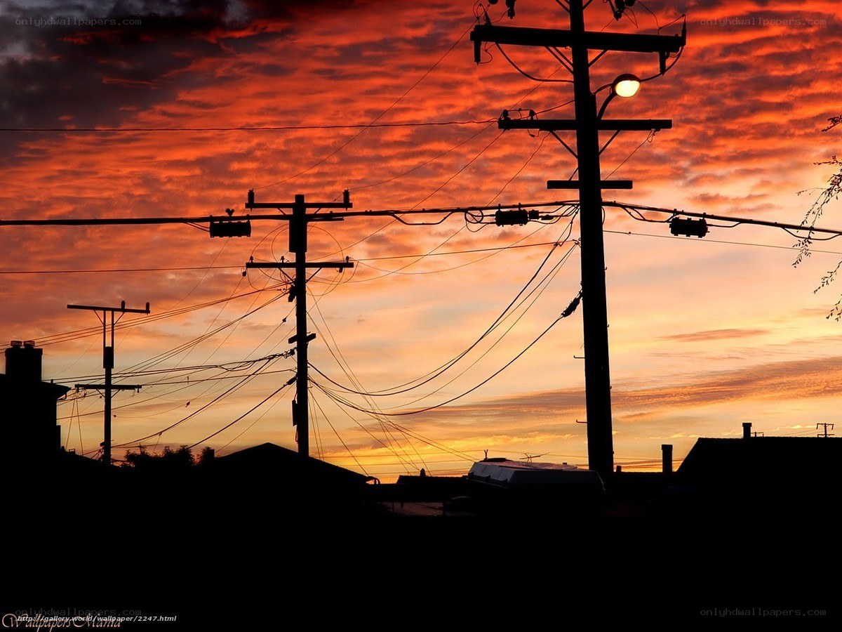 Sunset with Power Lines