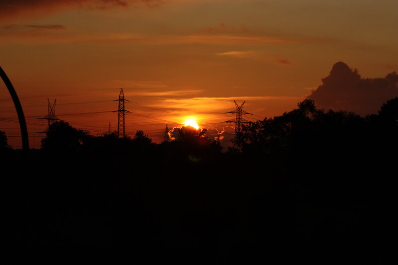Sunset with power lines