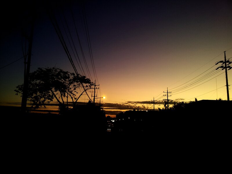 Sunset with power lines