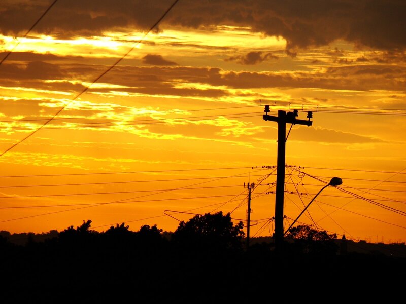 Sunset with power lines