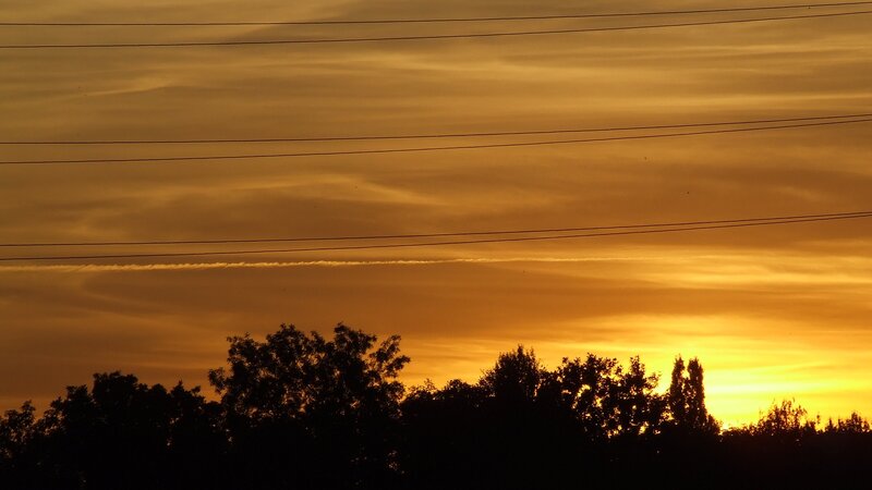 sunset with power lines