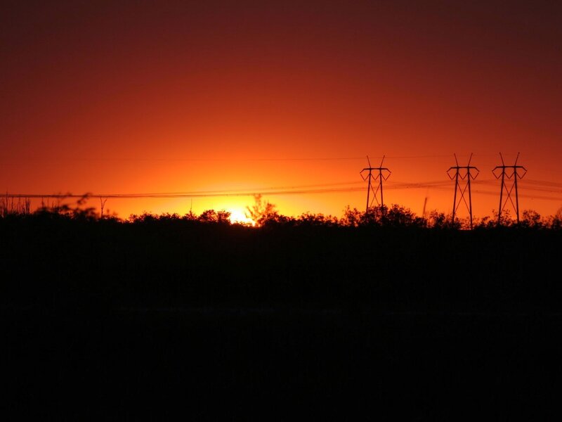 Sunset with Power Lines — Orange