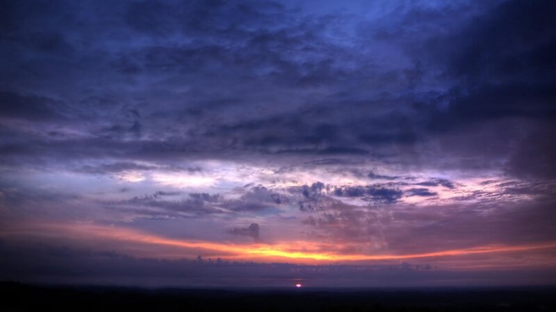 sunset with purple and orange sky