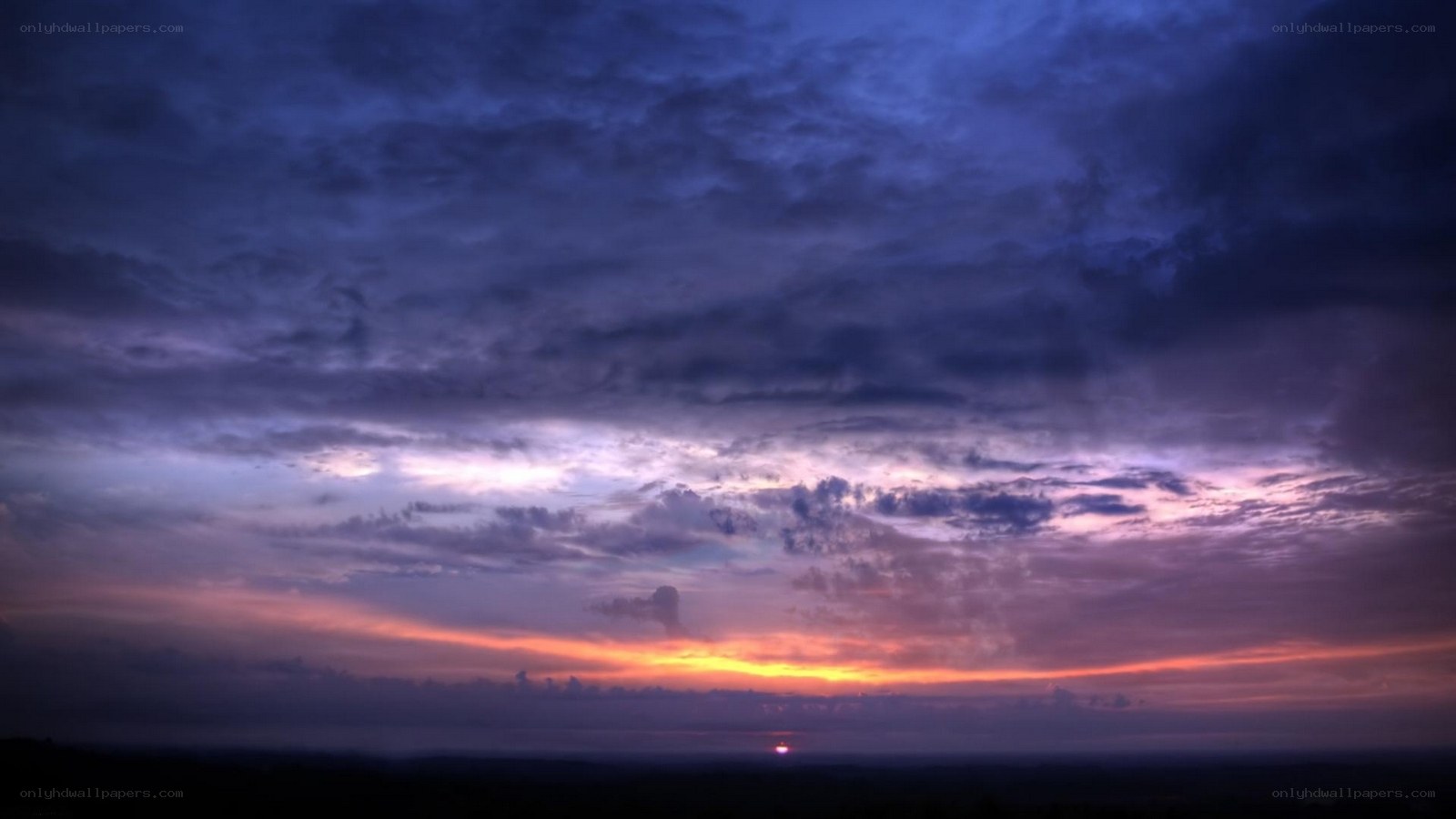 sunset with purple and orange sky