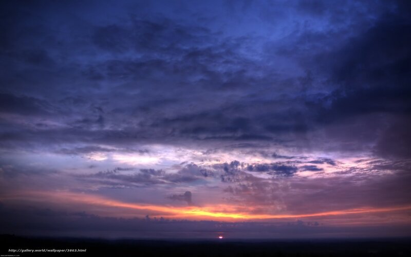 Sunset with purple clouds