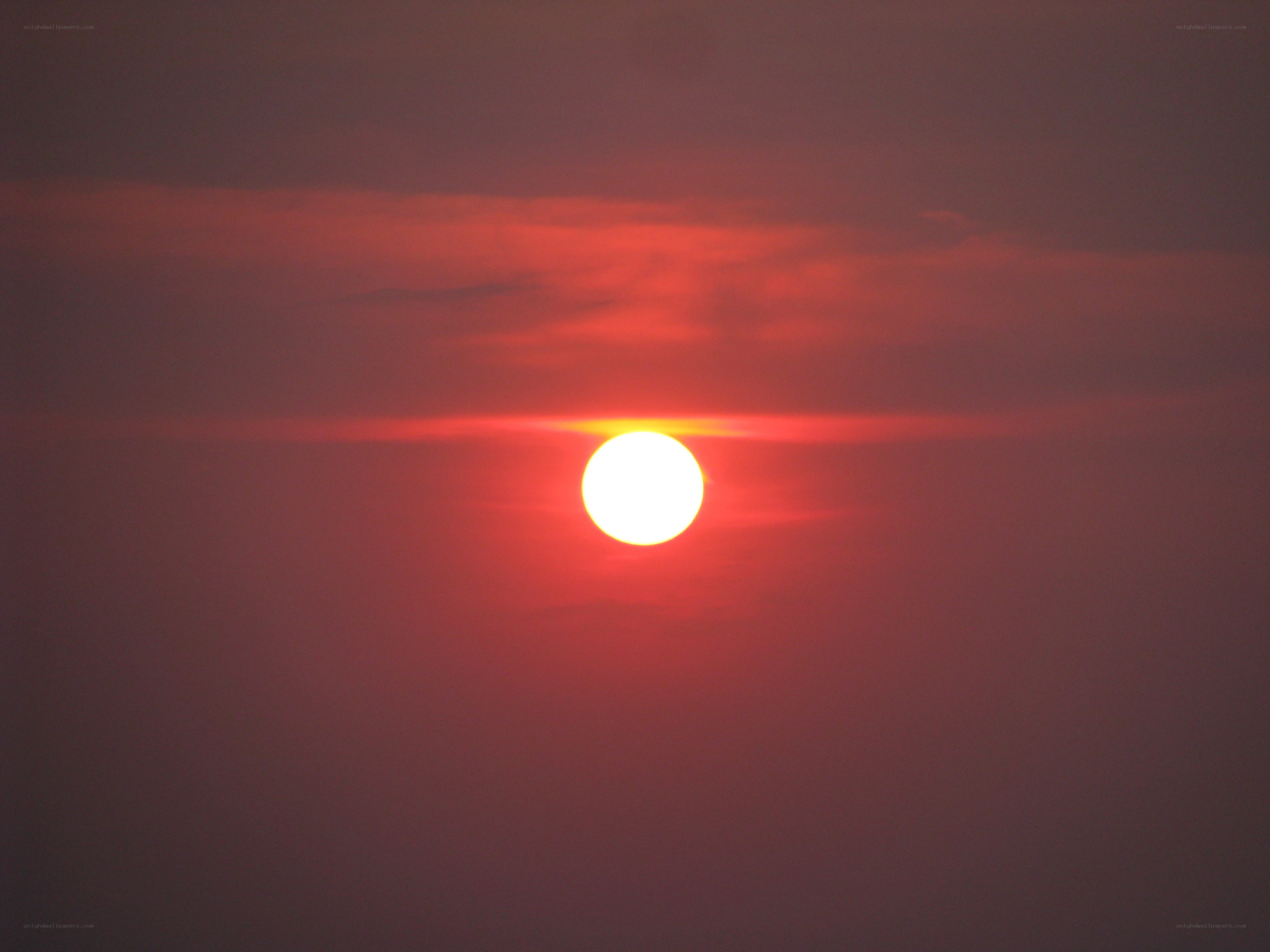 Sunset with red sky