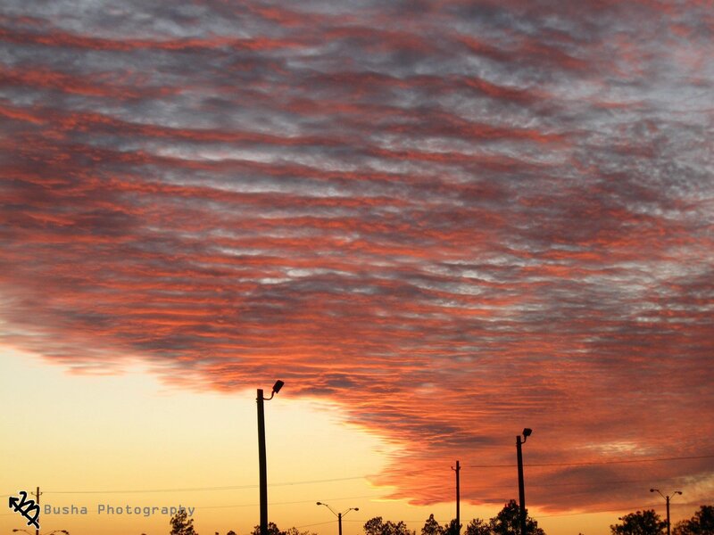 Sunset with rippled clouds