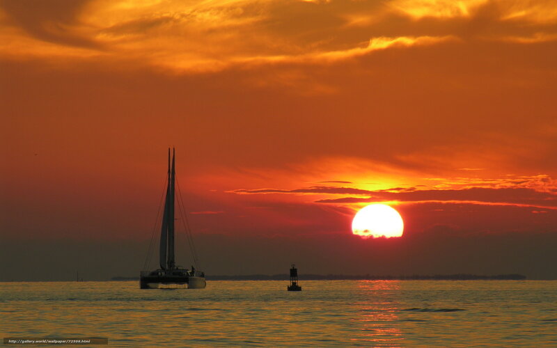 Sunset with sailboat