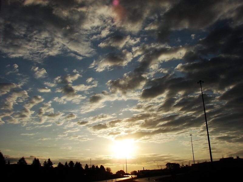 Sunset with scattered clouds