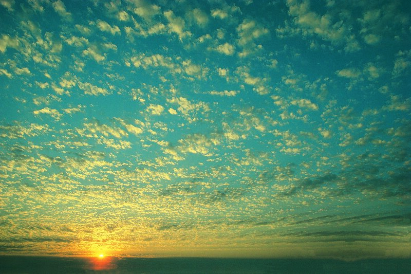 Sunset with scattered clouds