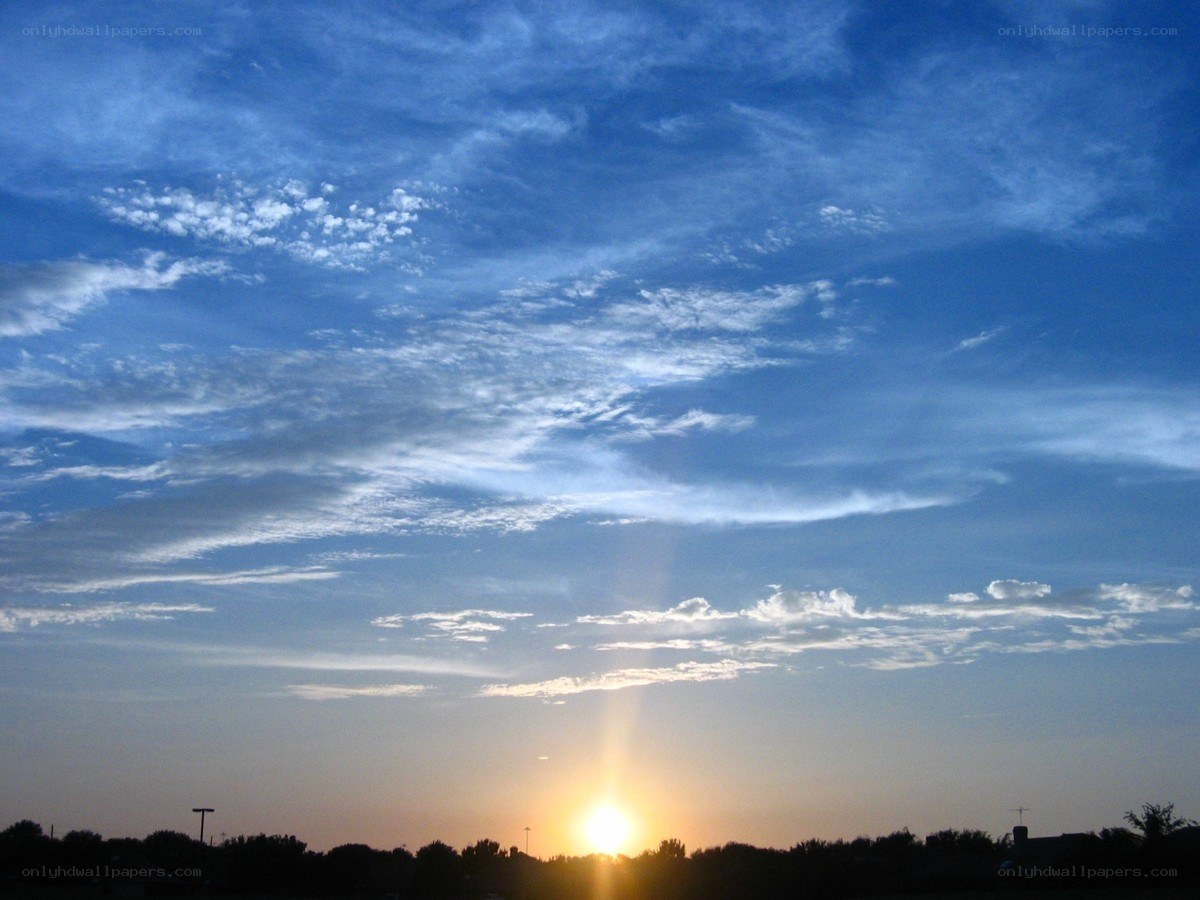 Sunset with scattered clouds