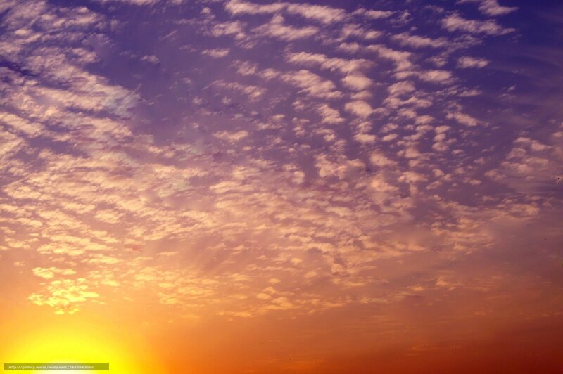 Sunset with scattered clouds