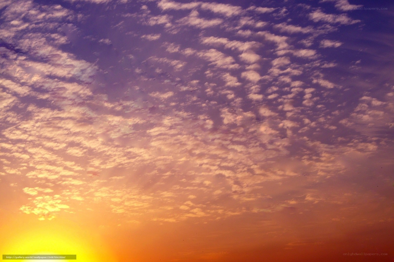 Sunset with scattered clouds