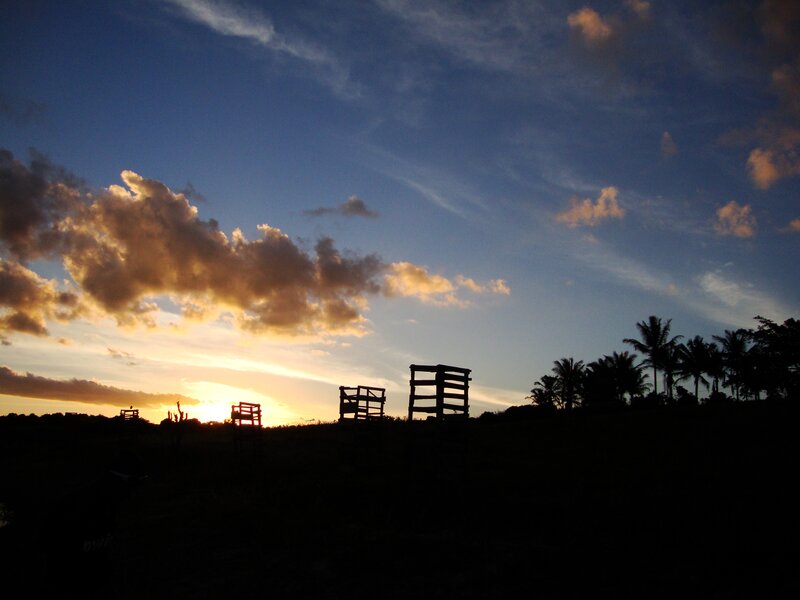 sunset with silhouetted chairs