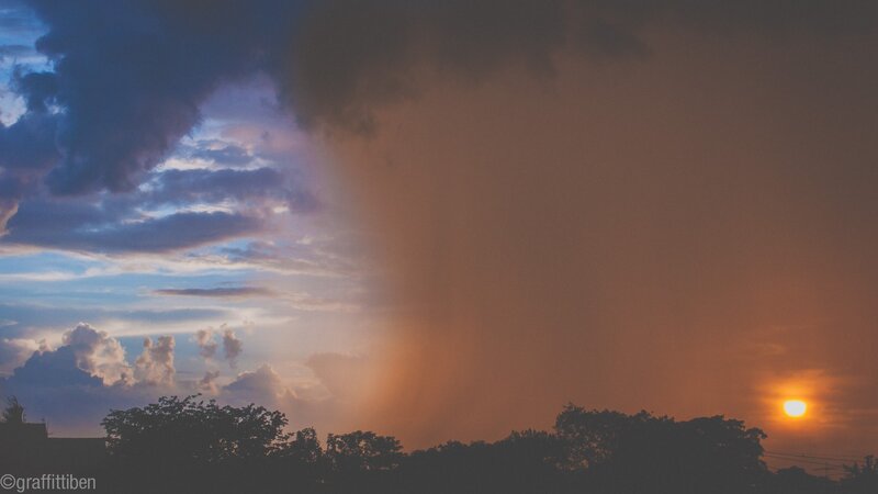 Sunset with Storm Clouds — Orange