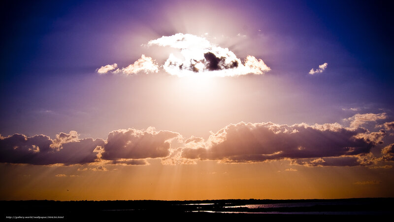 Sunset with sunbeams