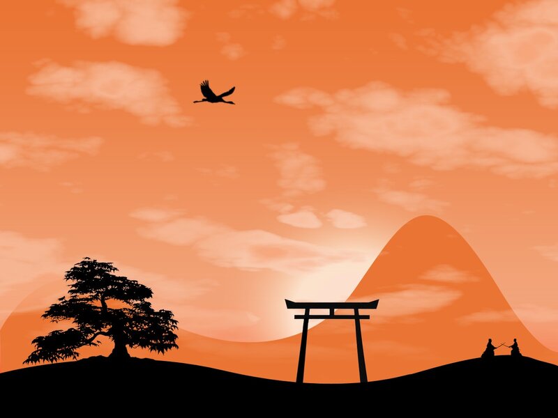 Sunset with Torii Gate