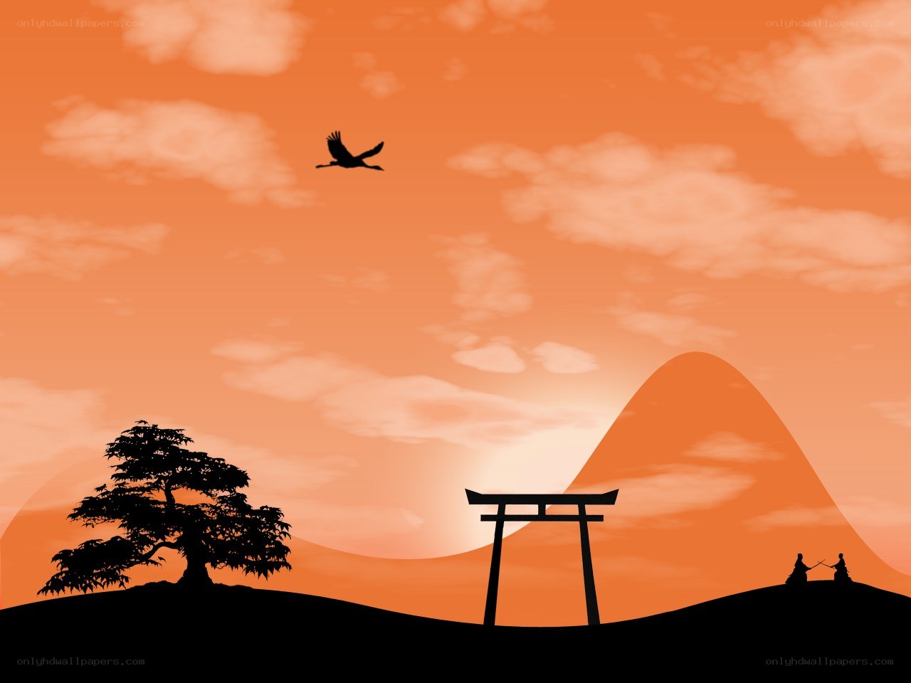 Sunset with Torii Gate