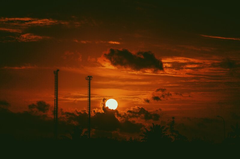 Sunset with Towers