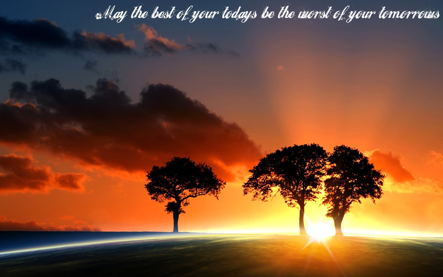 sunset with trees