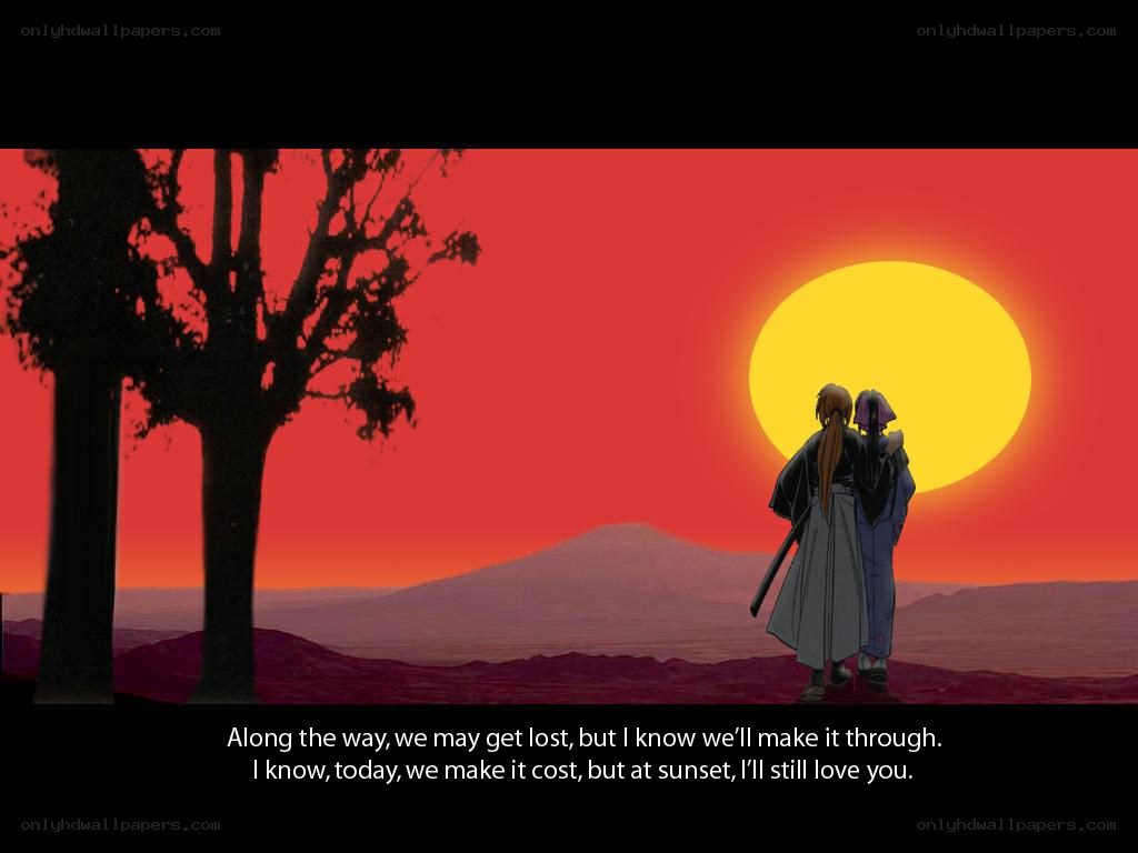 sunset with two figures