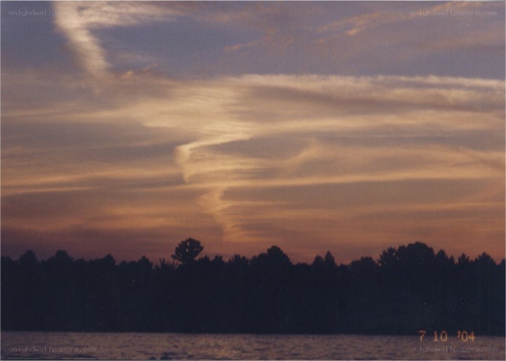 Sunset with unusual cloud formation