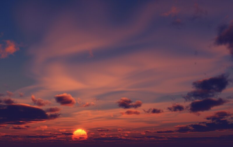 sunset with vibrant clouds