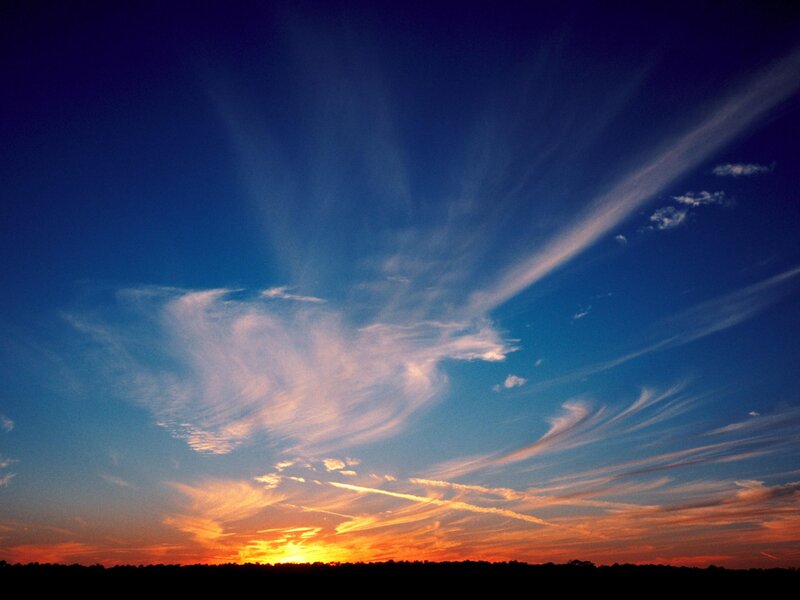 Sunset with wispy clouds