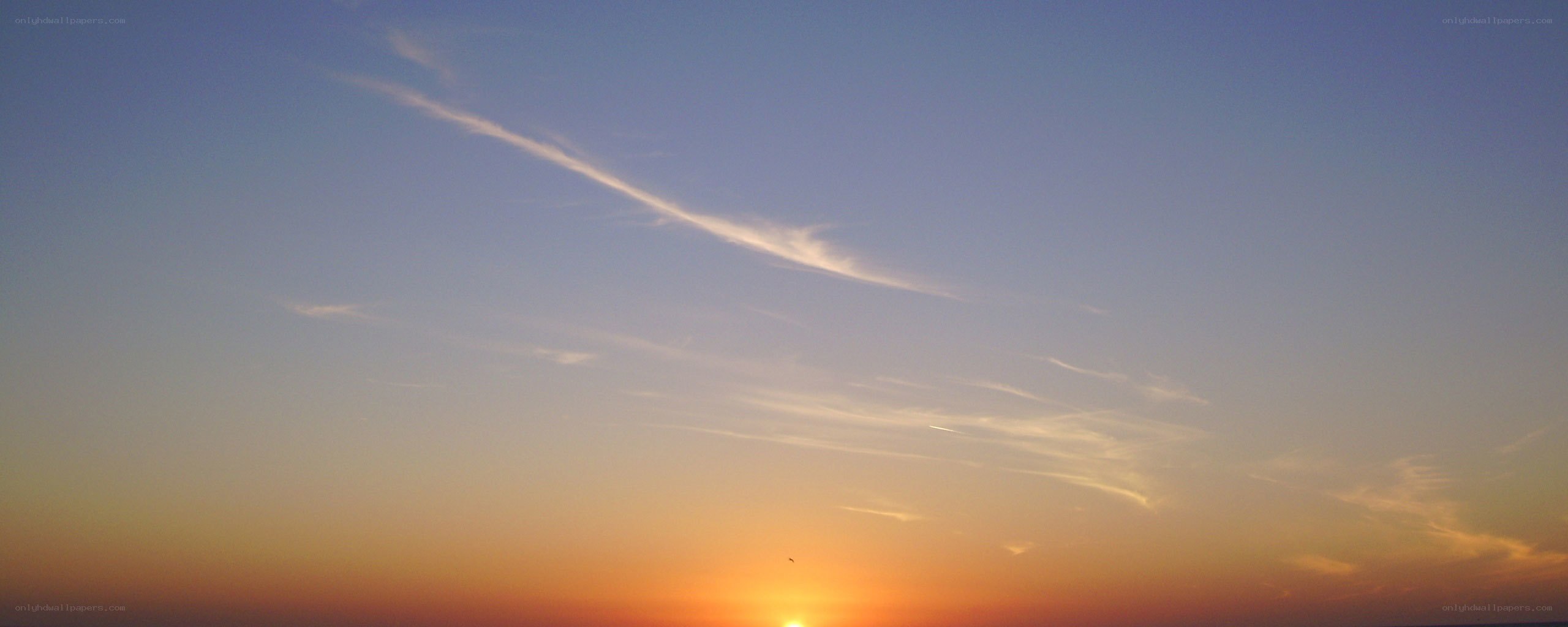 sunset with wispy clouds