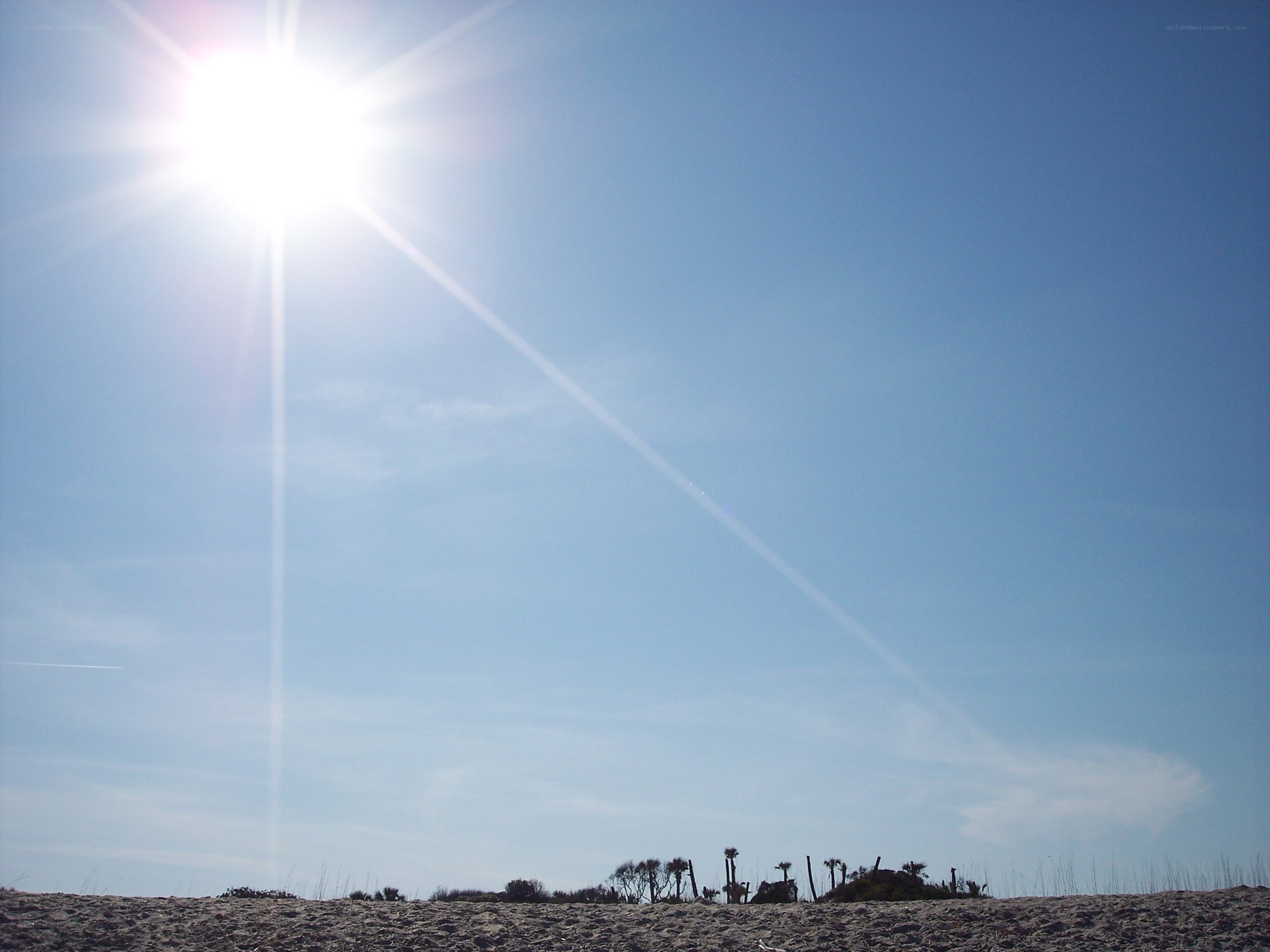 Sunshine over sandy dunes