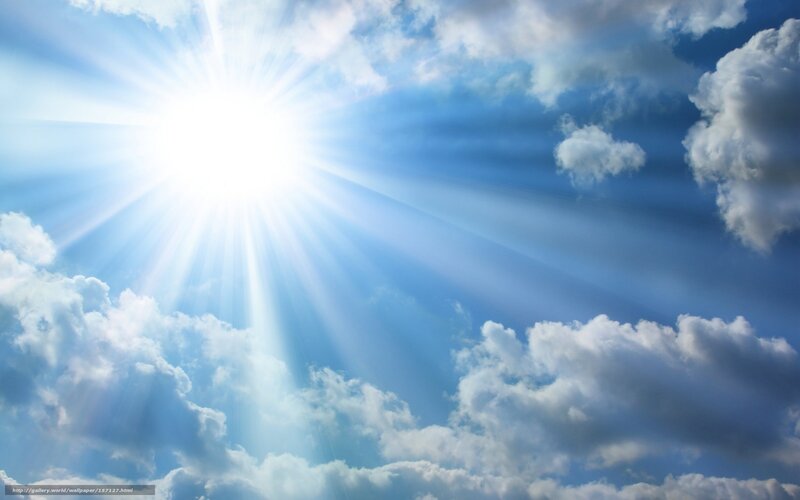 Sunshine through clouds