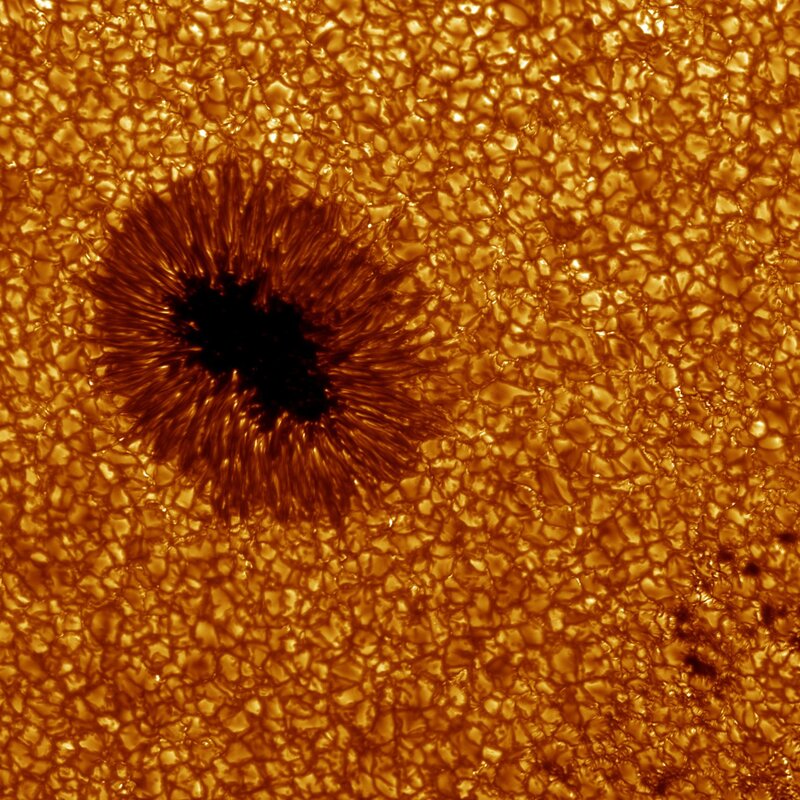 Sunspot on solar surface