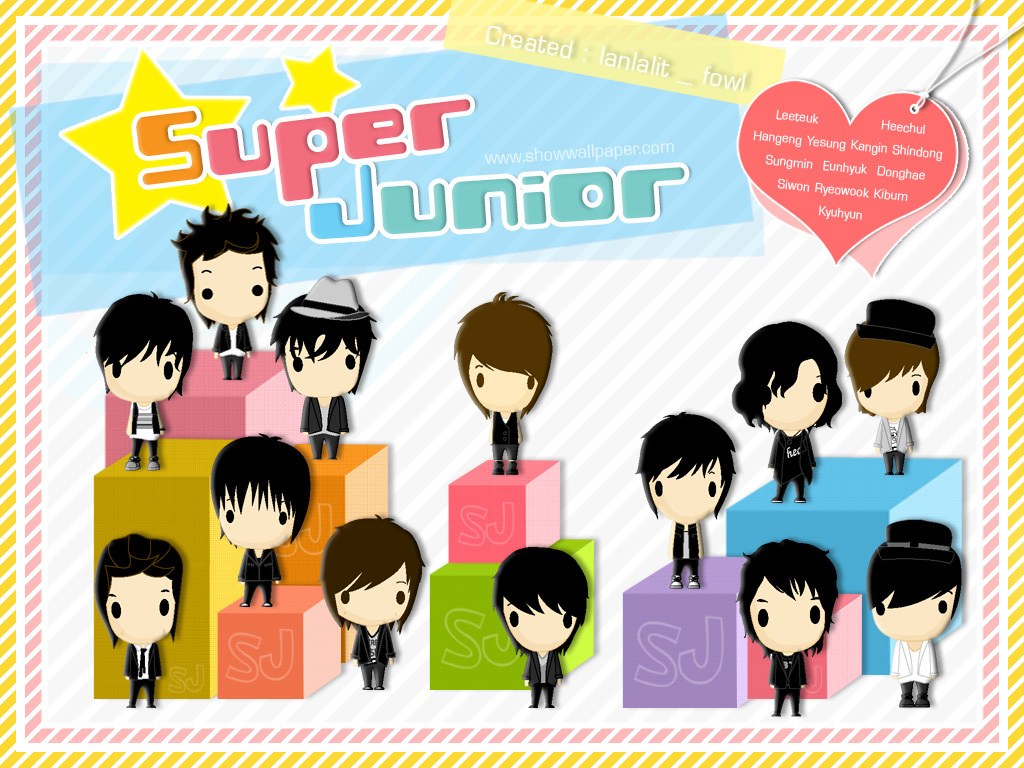 Super Junior chibi characters