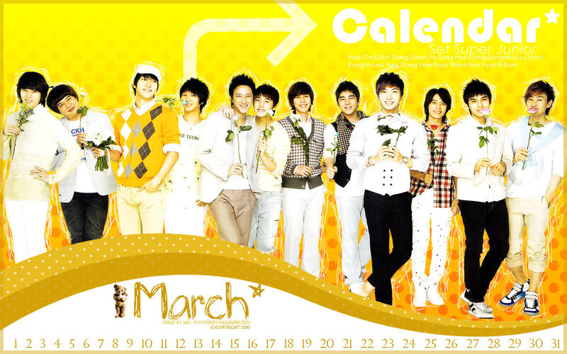 Super Junior March calendar