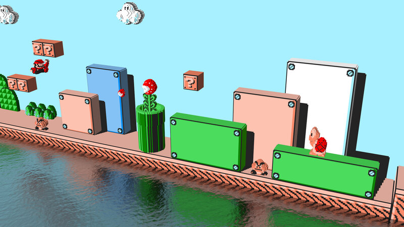 Super Mario 3D scene