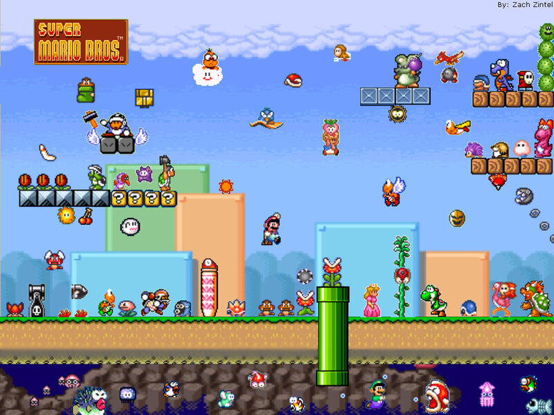 Super Mario Bros. chaos scene