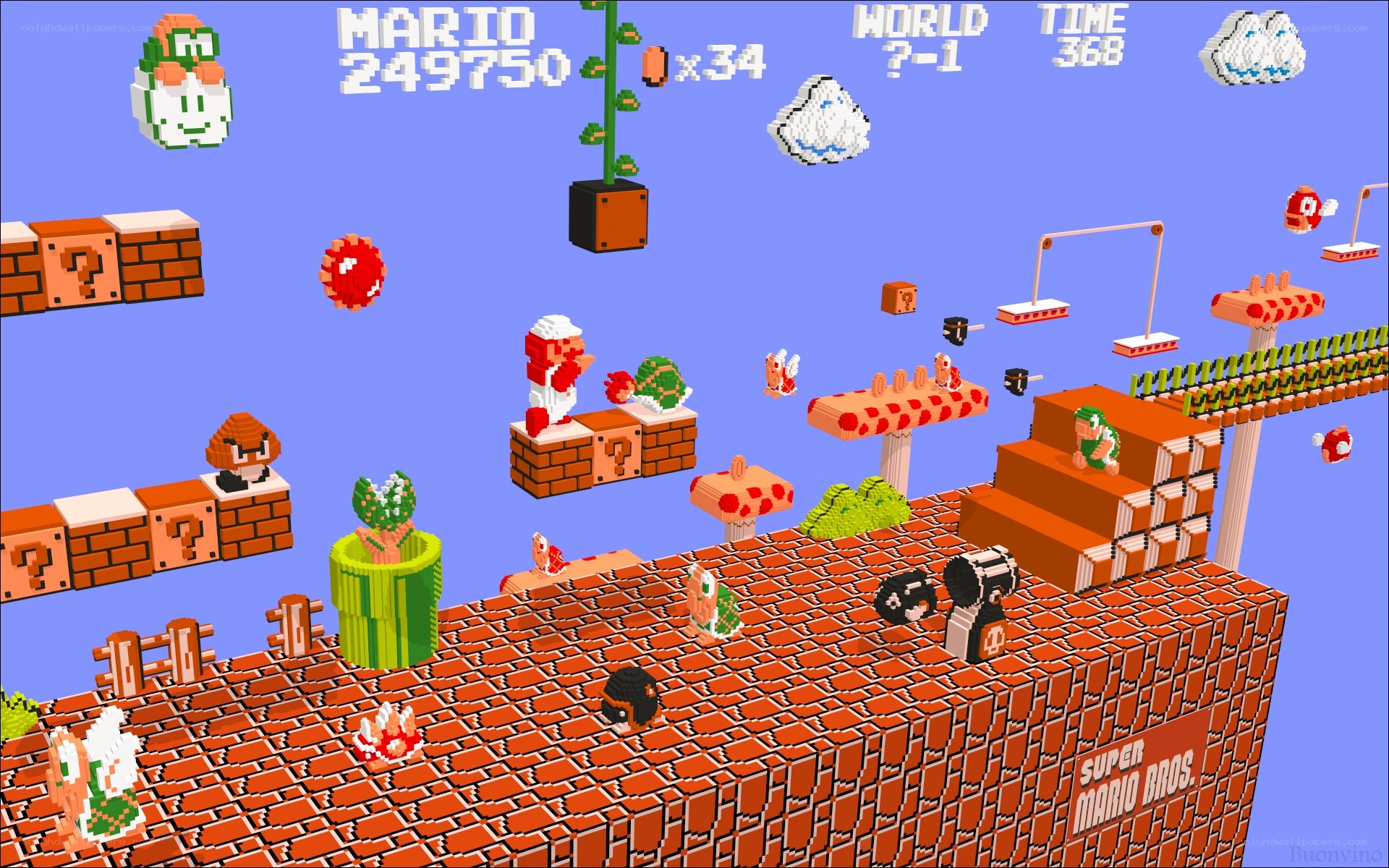 Super Mario Bros. level scene