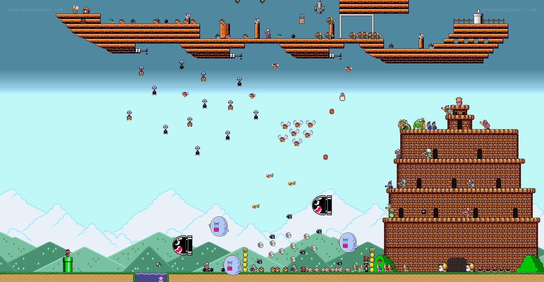 Super Mario Bros. level scene