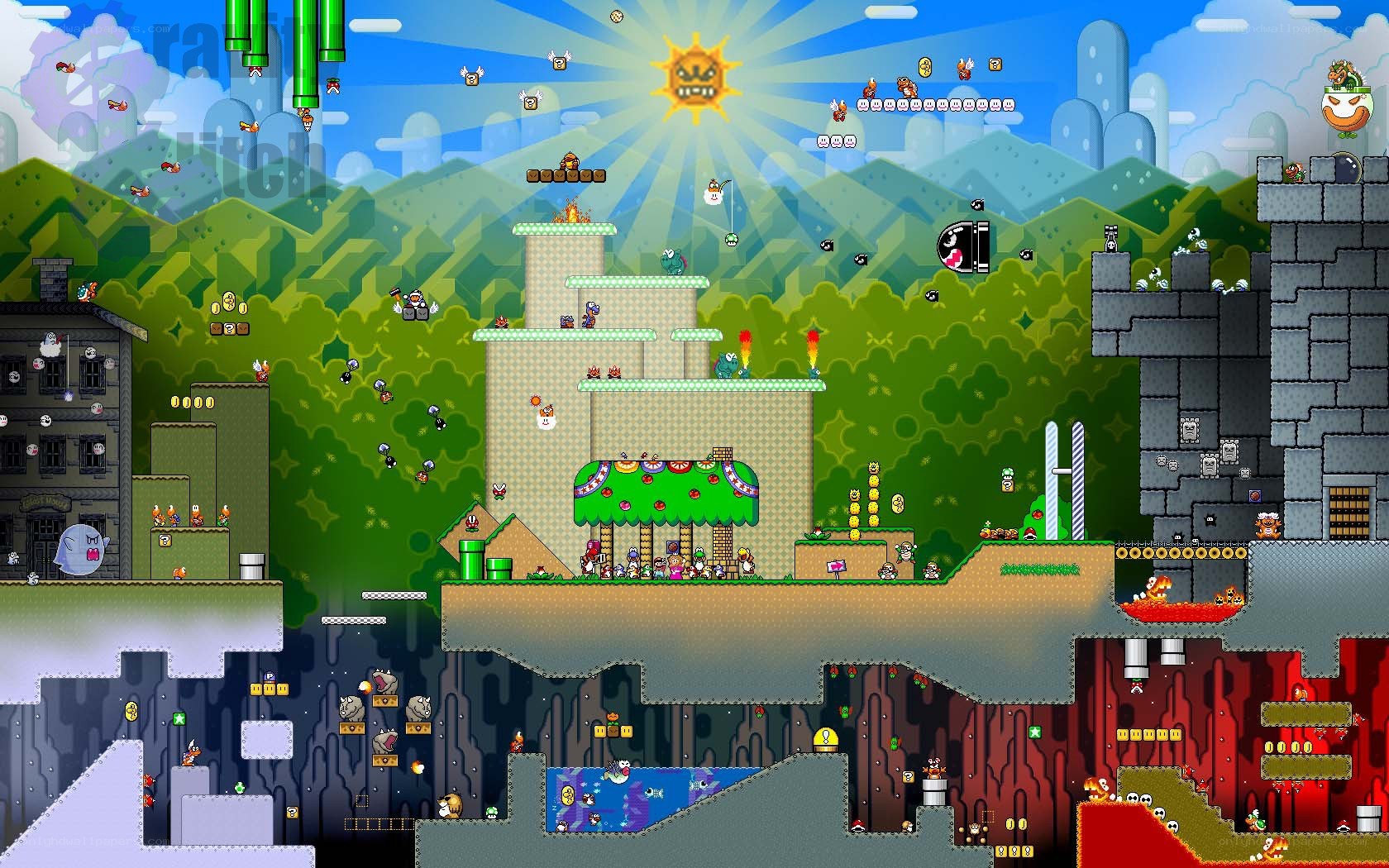 Super Mario Bros. level scene