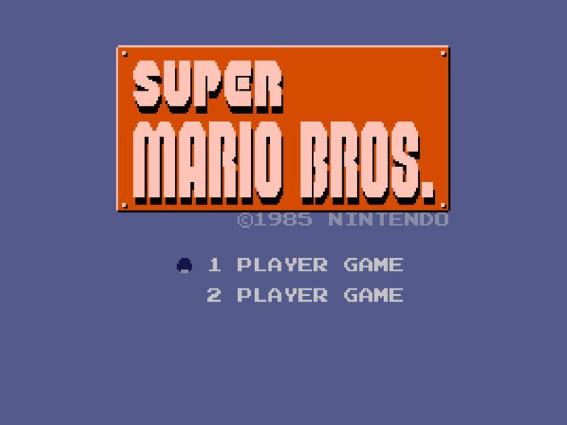 Super Mario Bros title screen