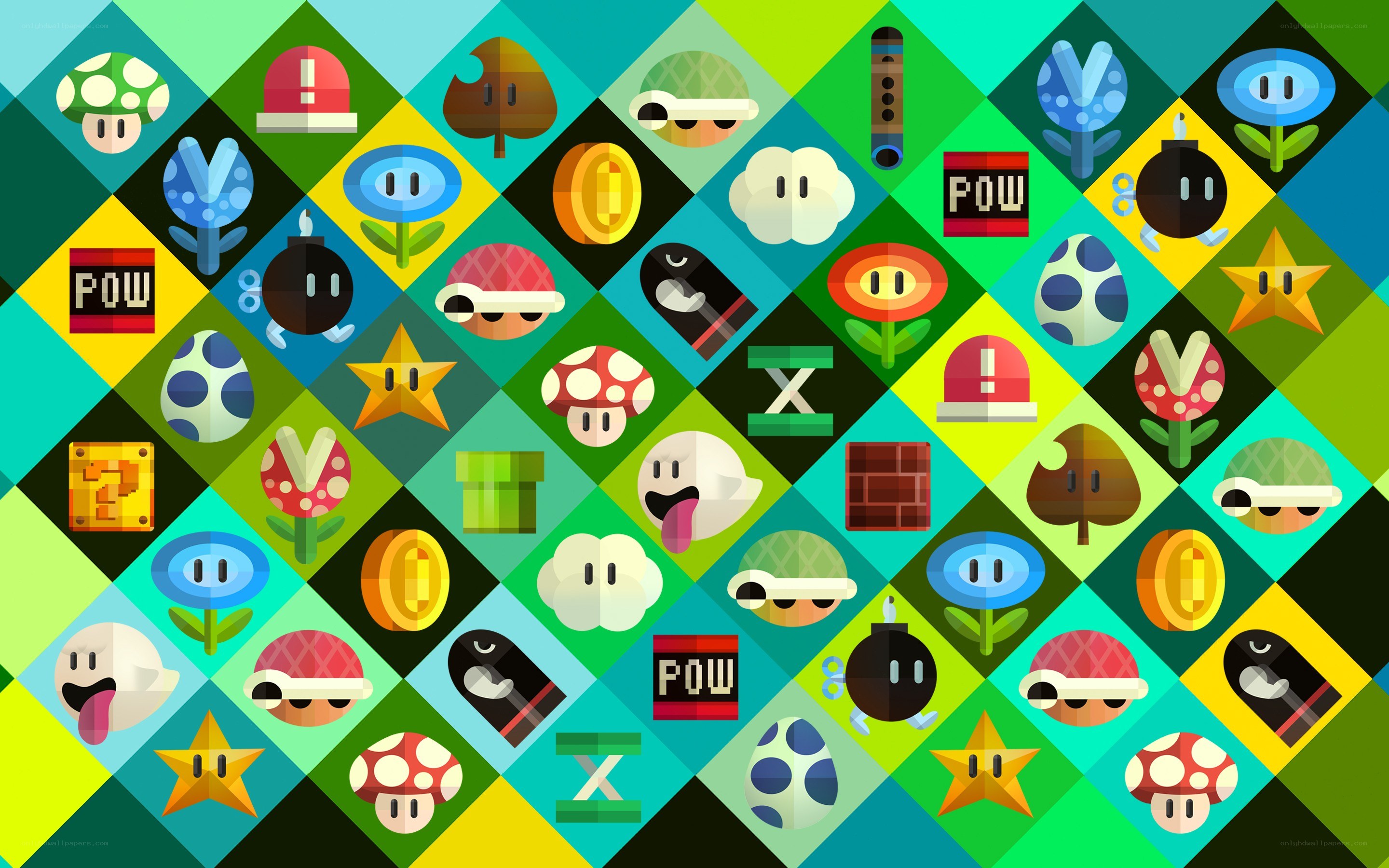 Super Mario character collage