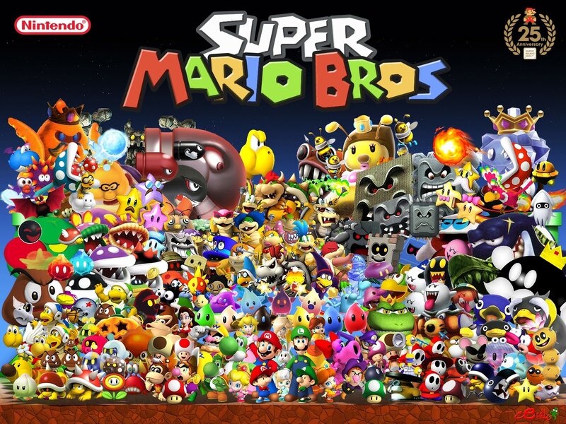 Super Mario Characters — Black