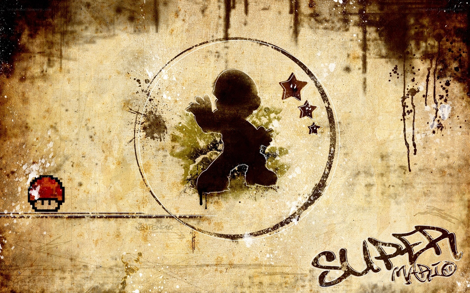 Super Mario graffiti art