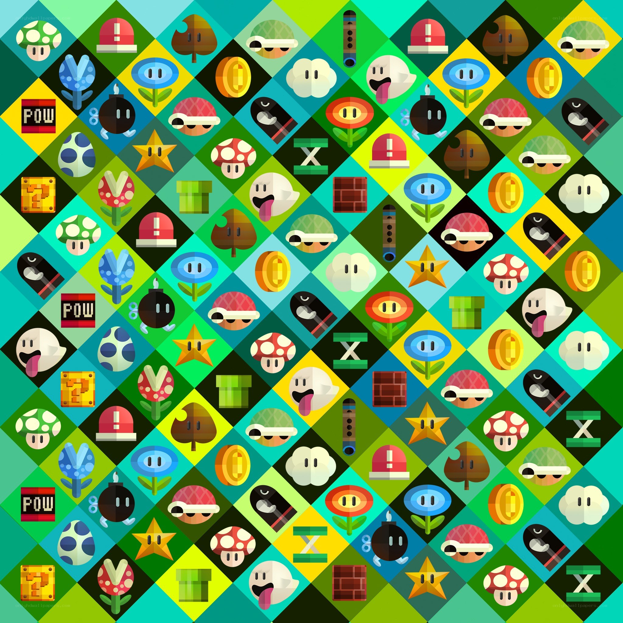 Super Mario icon mosaic