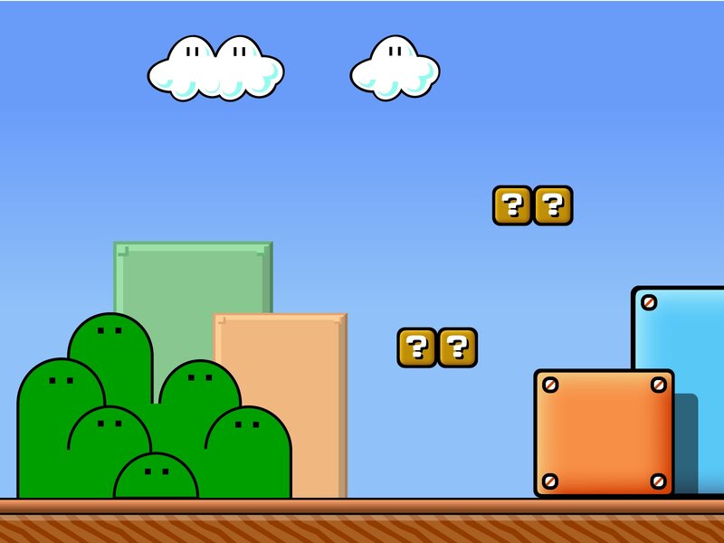 Super Mario-style game scene