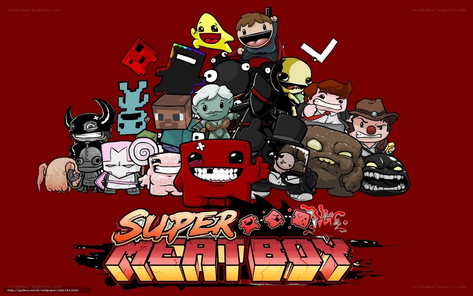 Super Meat Boy characters collage