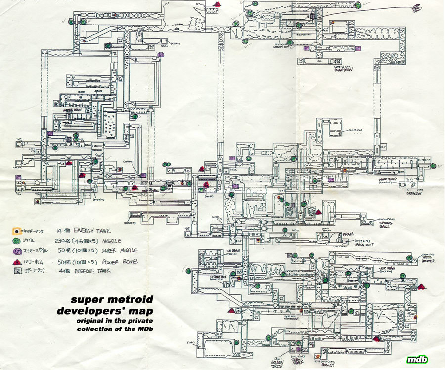 Super Metroid developer map